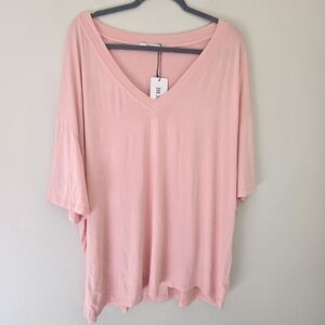 Basic Bae Pink V-Neck T-shirt NWT